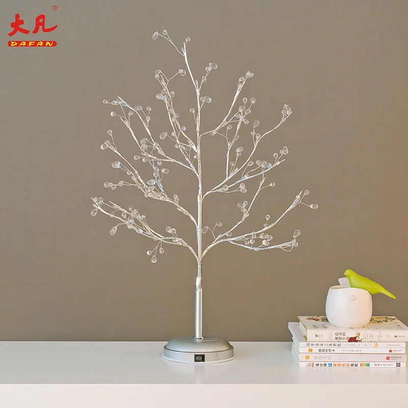 高档人造树防水白色led圣诞闪亮装饰led花树灯