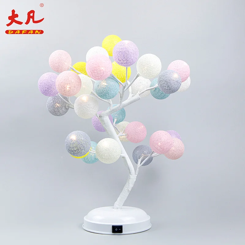 32 LED桌面树灯棉球盆景树灯圣诞树灯