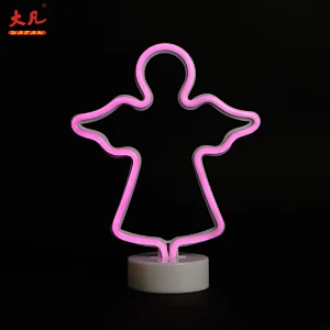 天使造型led灯室灯台led电池供电灯usb霓虹灯