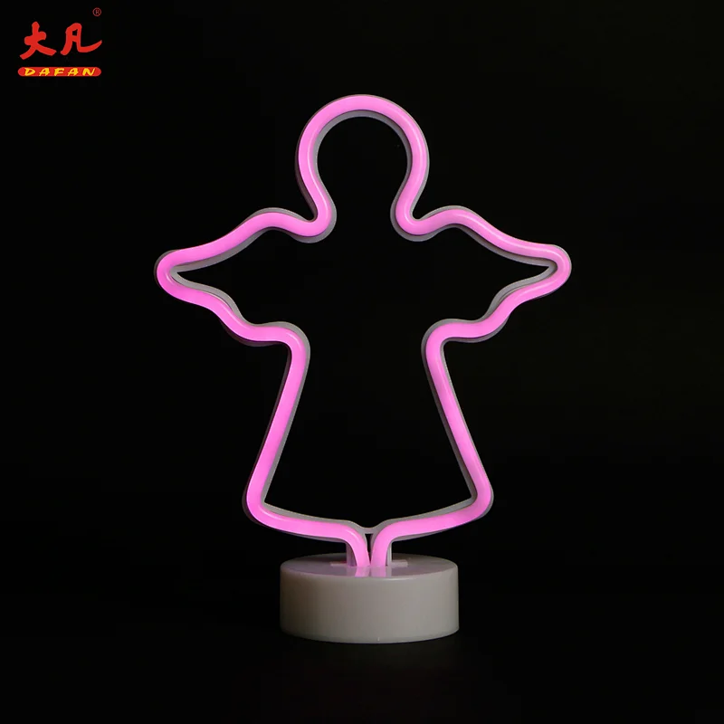 angel shape led light room table lamp led battery operated lamps usb neon signs