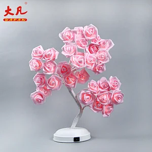 45cm artificial rose tree light Christmas led flower tree light artificial rose lamp