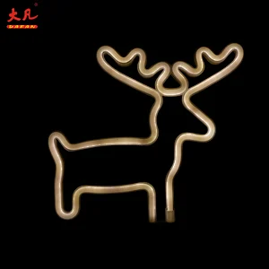 Wholesale battery operated standing night led neon deer light for room decoration double sided outdoor led open sign