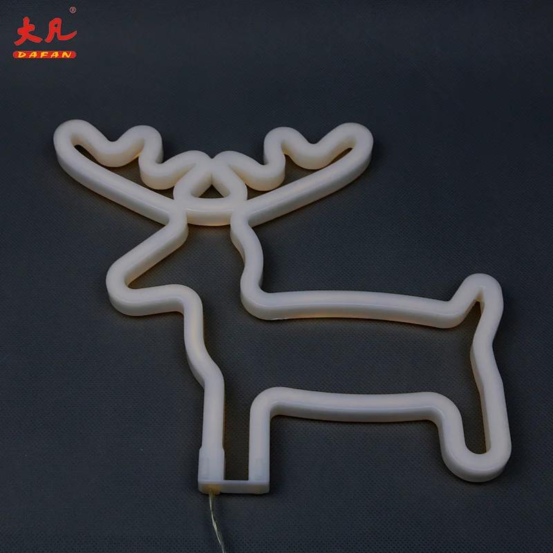 Wholesale battery operated standing night led neon deer light for room decoration double sided outdoor led open sign