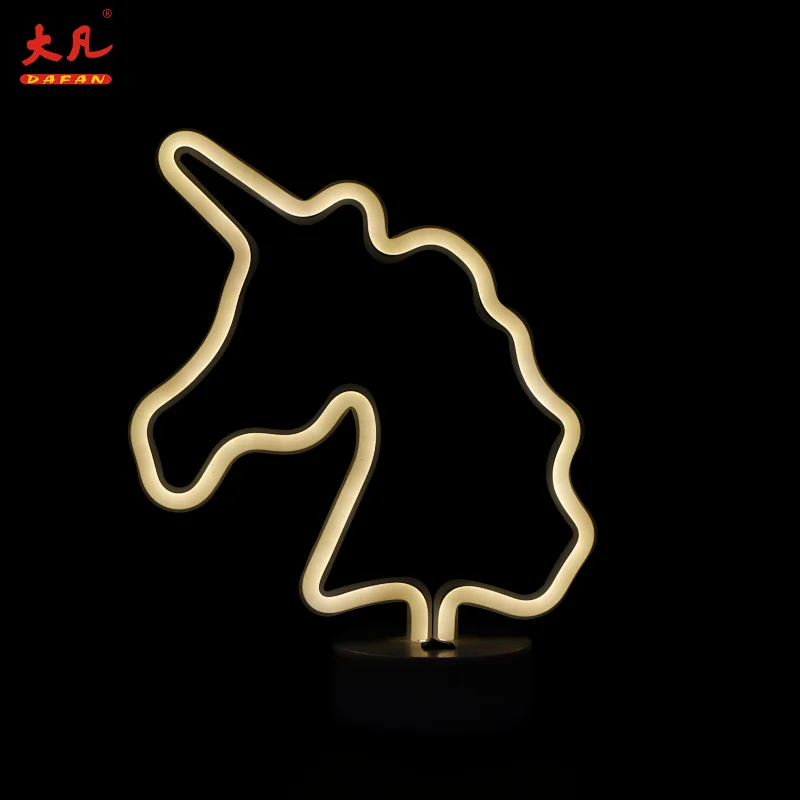 china wholesale unicorn baby lamp neon light sign decoration led battery night lamp christmas led light