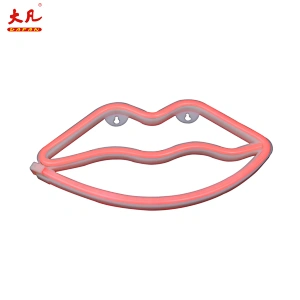 Mouth shape double sided outdoor led open sign usb neon light room lighting neon signs