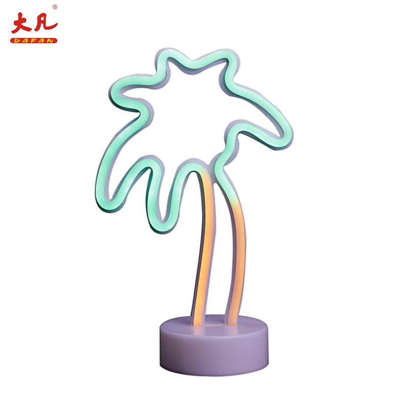 畅销圣诞新款椰子树灯电池led霓虹灯装饰USB灯霓虹灯台灯室内