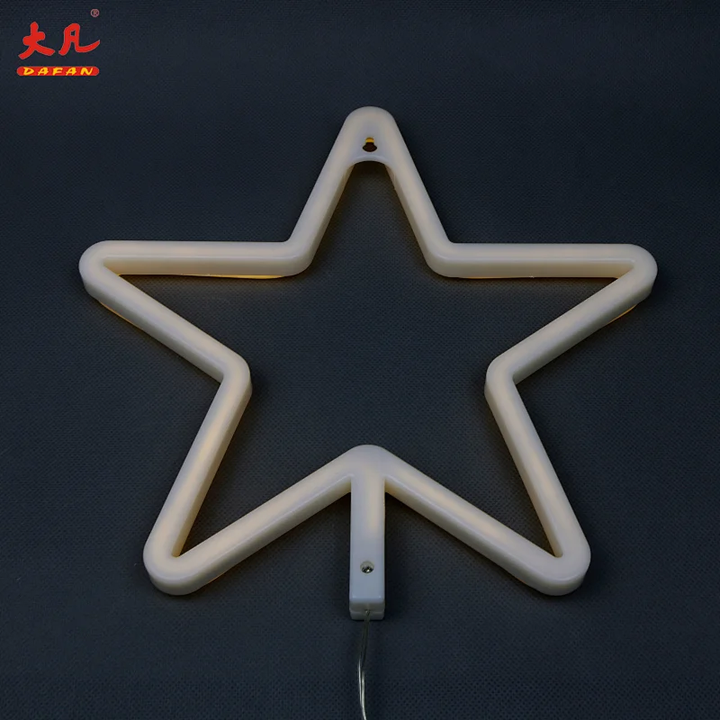 热卖五角星装饰灯霓虹灯标志灯usb＆电池供电led霓虹灯绳灯