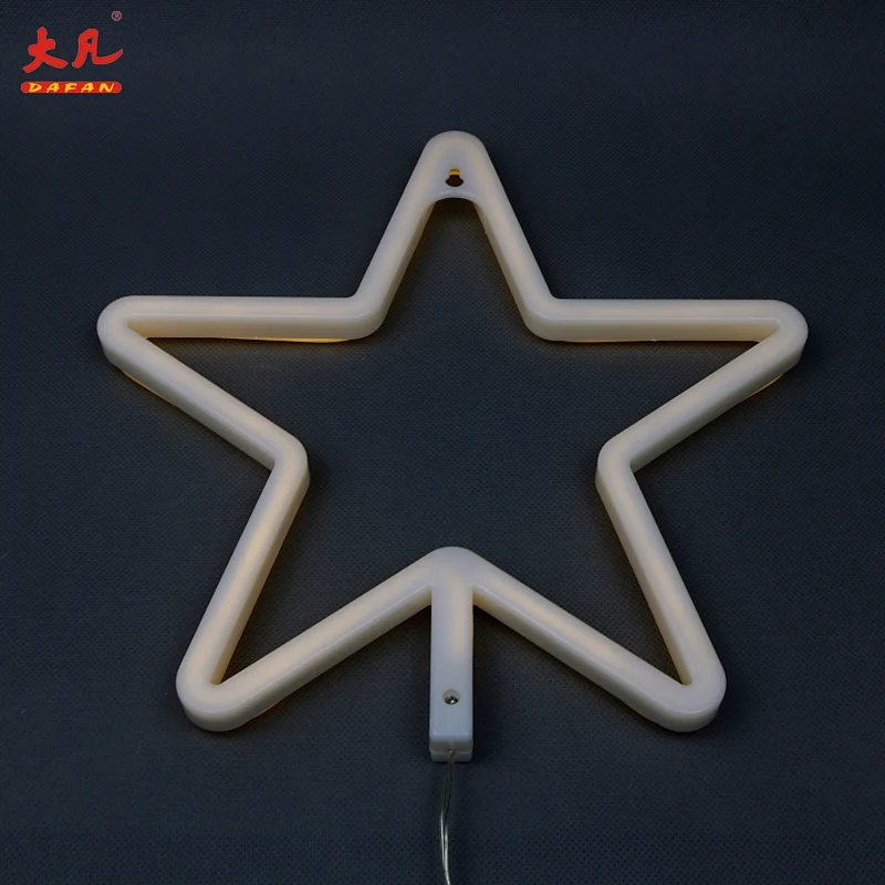 hot sell star decoration light neon sign light usb&battery powered led neon rope light