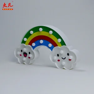 Rainbow acrylic letter beads acrylic sign battery light Christmas decoration cheap table lamp