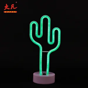 仙人掌形状瓷霓虹灯广告婚礼节日灯餐厅酒吧霓虹灯标志选框光