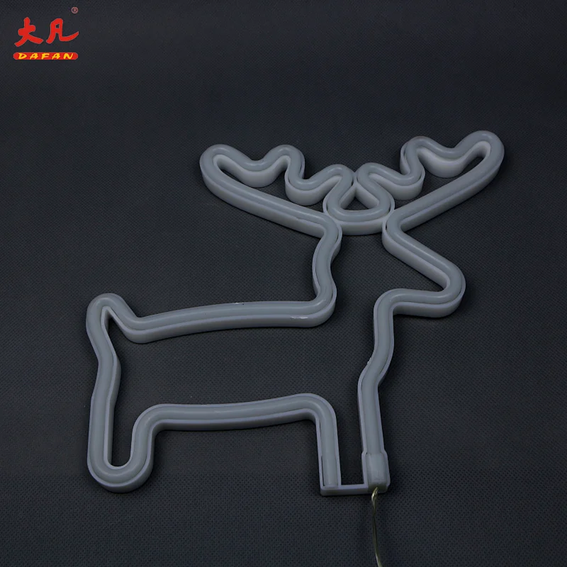 Wholesale battery operated standing night led neon deer light for room decoration double sided outdoor led open sign