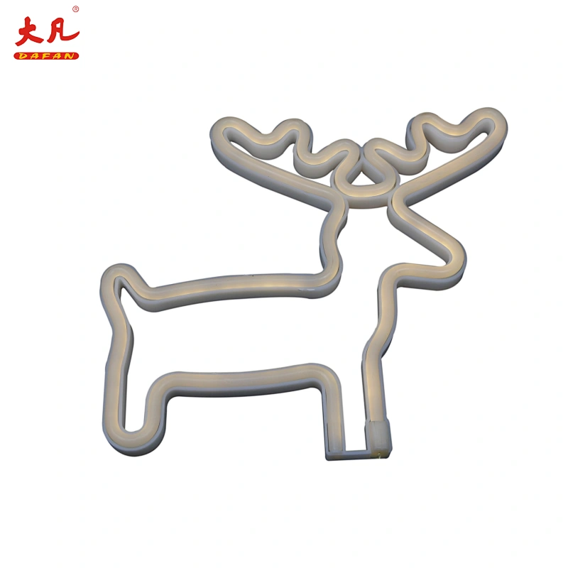 Wholesale battery operated standing night led neon deer light for room decoration double sided outdoor led open sign