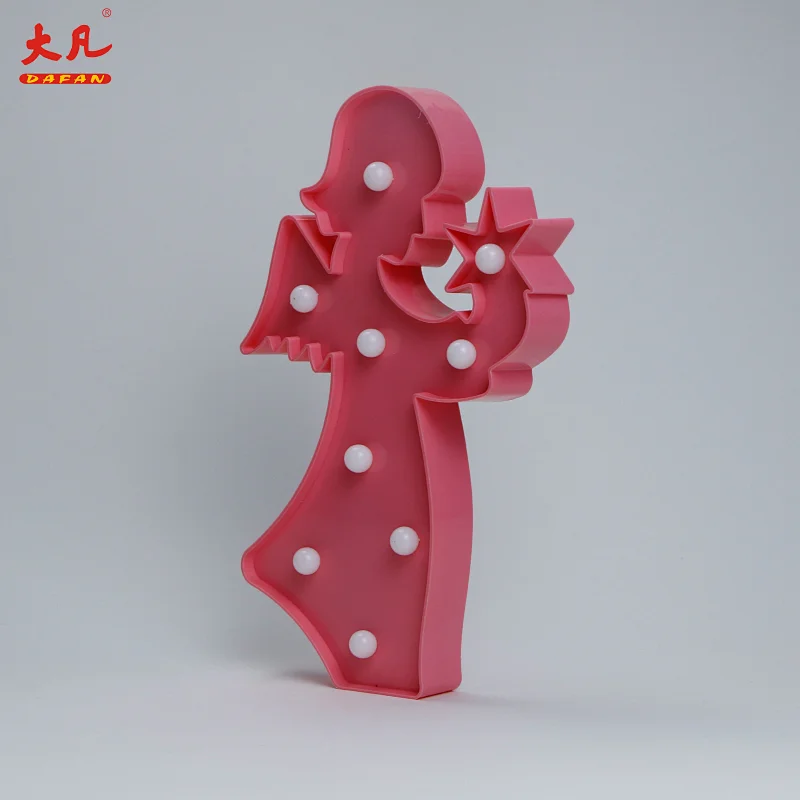 天使房间灯节圣诞节装饰字幕装饰字幕婚礼灯字母板led塑料灯