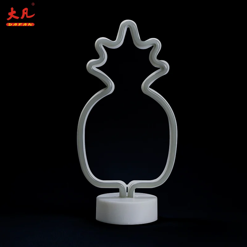 cheap table lamp led usb pineapple neon lamp decoration USB neon room lighting