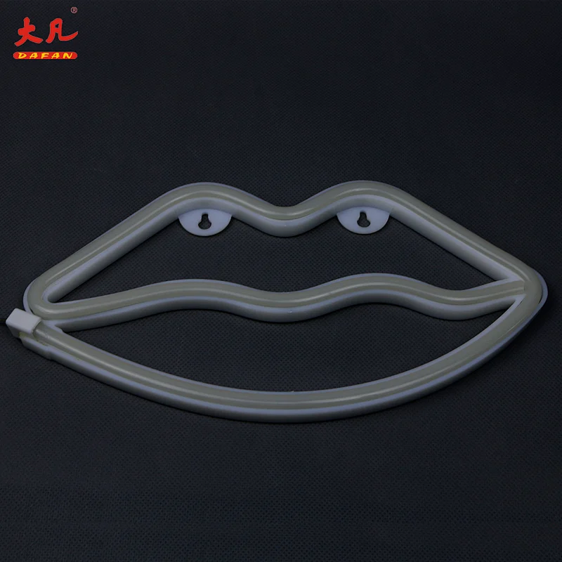 Mouth shape double sided outdoor led open sign usb neon light room lighting neon signs