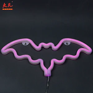 Bat Shape LED Decorative Neon Wall Light Plastic Unicorn Neon Sign for Room Wedding Party Holiday