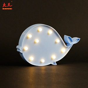 whale shape battery letter marquee lights high quality holiday plastic board letter lamp