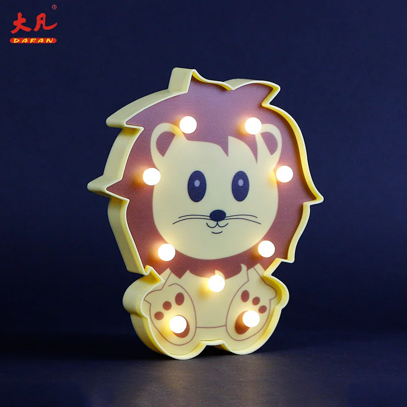 狮子形状装饰儿童房表照明led字母字幕板灯标志