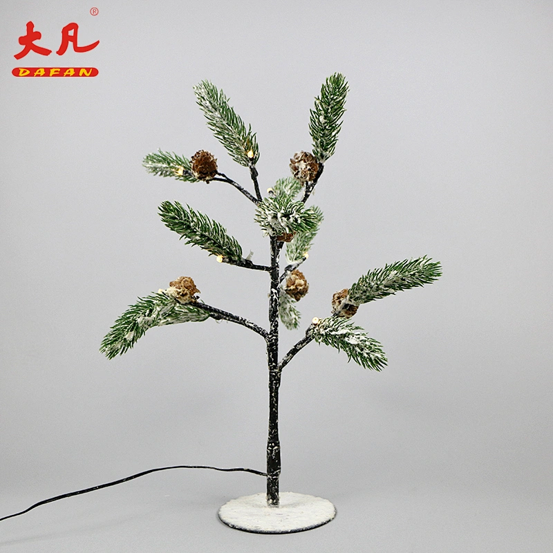 led plastic decoration artificial indoor outdoor waterfall bonsai lighting pine tree centerpiece