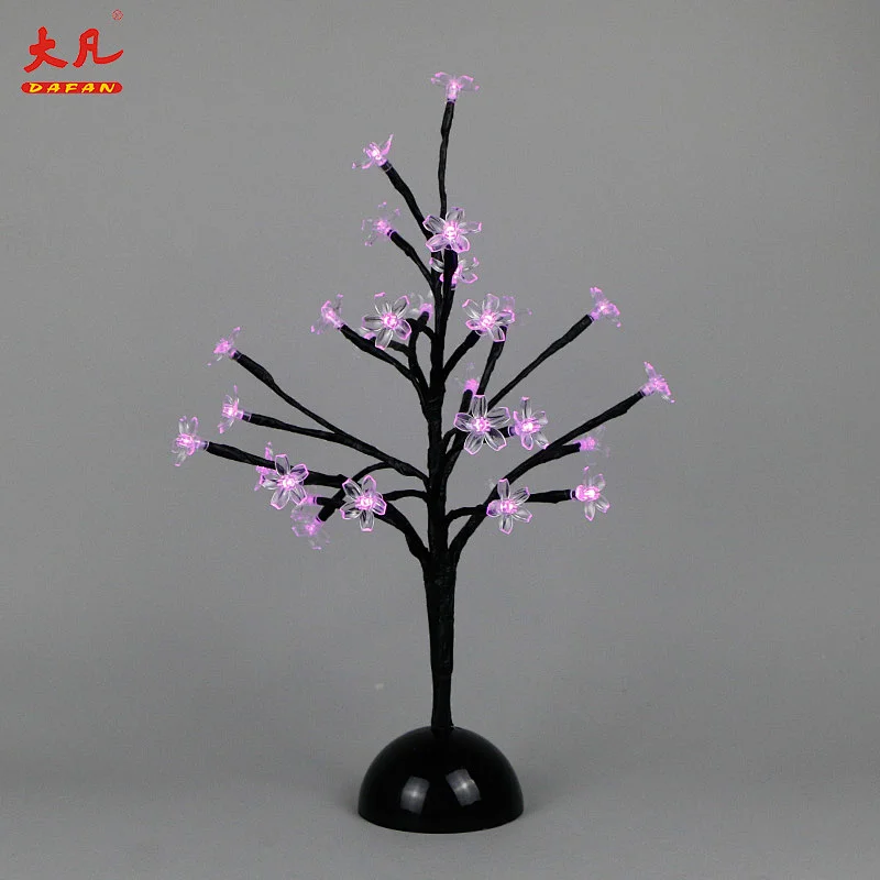 装饰电池塑料led人工樱花盆景花朵模拟树灯