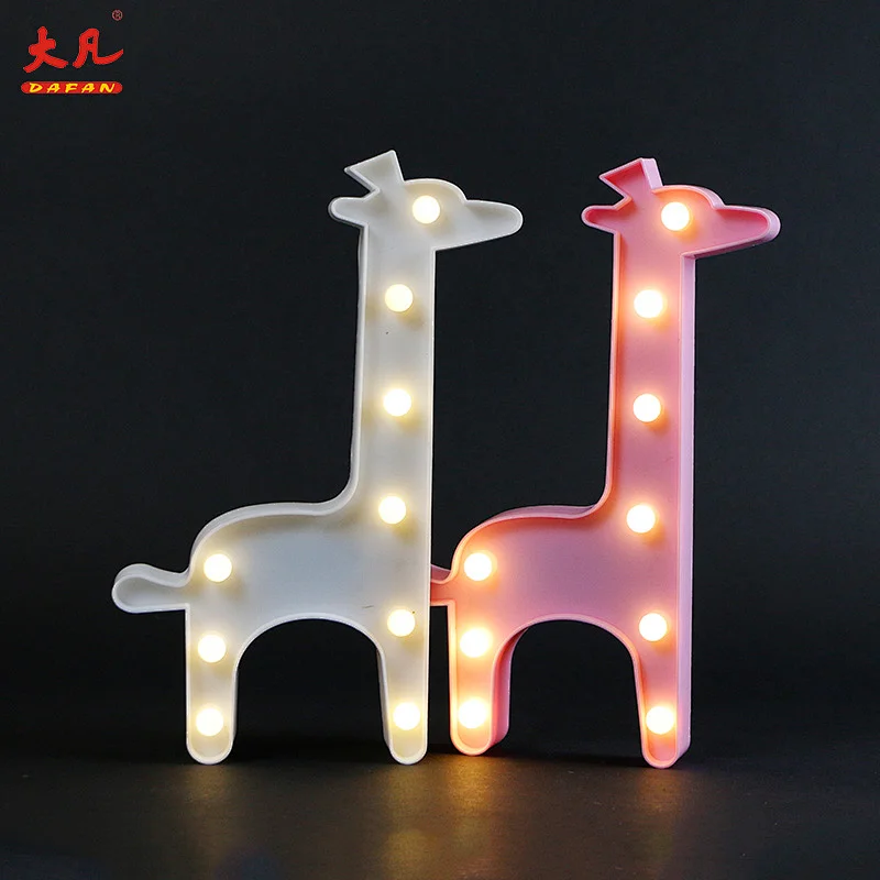 giraffe shape festival decoration led letter table plastic 3d wedding marquee lighting