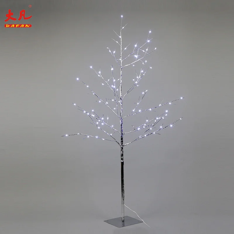 wholesale waterproof 120cm artificial Christmas led Christmas copper wire silver branches flower tree light