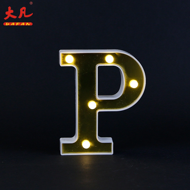 low MOQ 3D letter jewelry sign custom pvc letter sign P shape word light