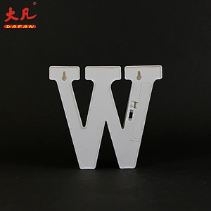 W shape custom bedroom relaxing decorative capital letter warm white LED letter table night light