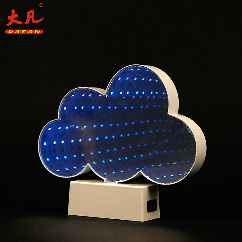 usb & battery star shape 3d led mirror light night indoor tunnel mirror atmosphere wall table panel light