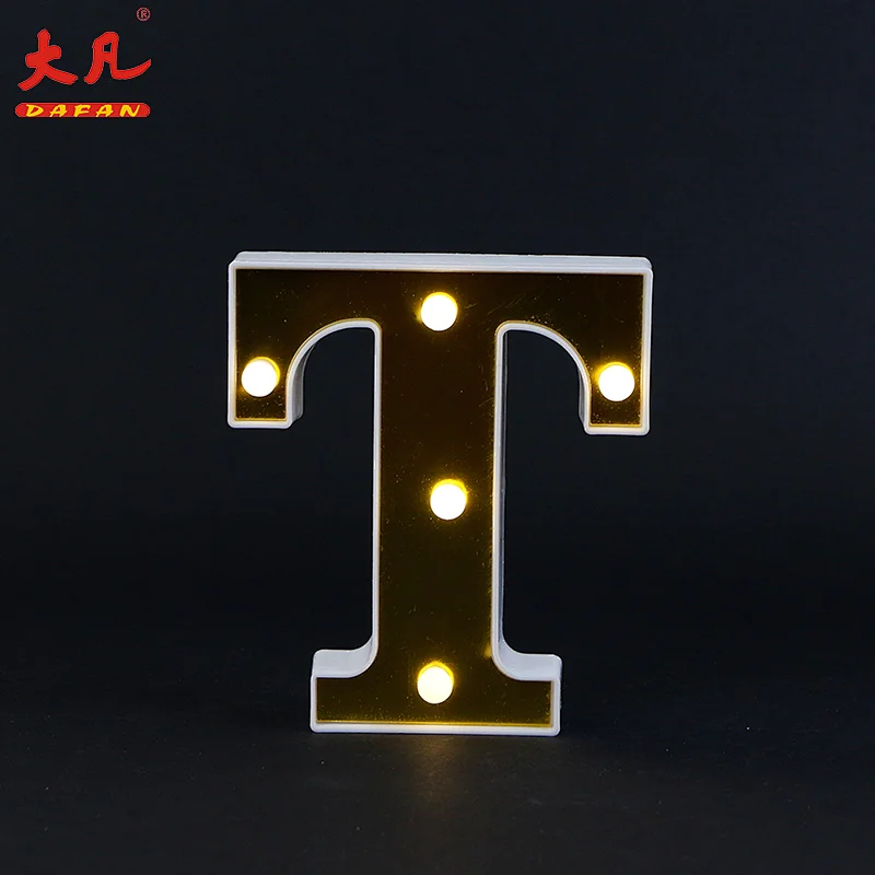 T形高品质led灯字母字幕情书电池供电灯字字母板