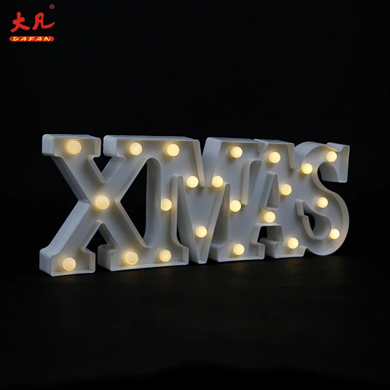装饰LED字幕标志为孩子们夜间光圣诞礼物电池供电的聚会灯装饰