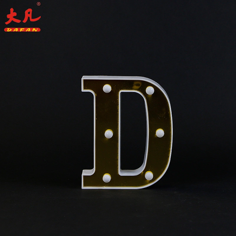 factory price golden table decoration led plastic light festival word light led plastic light