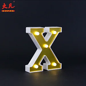 X形状夜灯室婚礼节日装饰桌装饰塑料3d灯箱信件标志