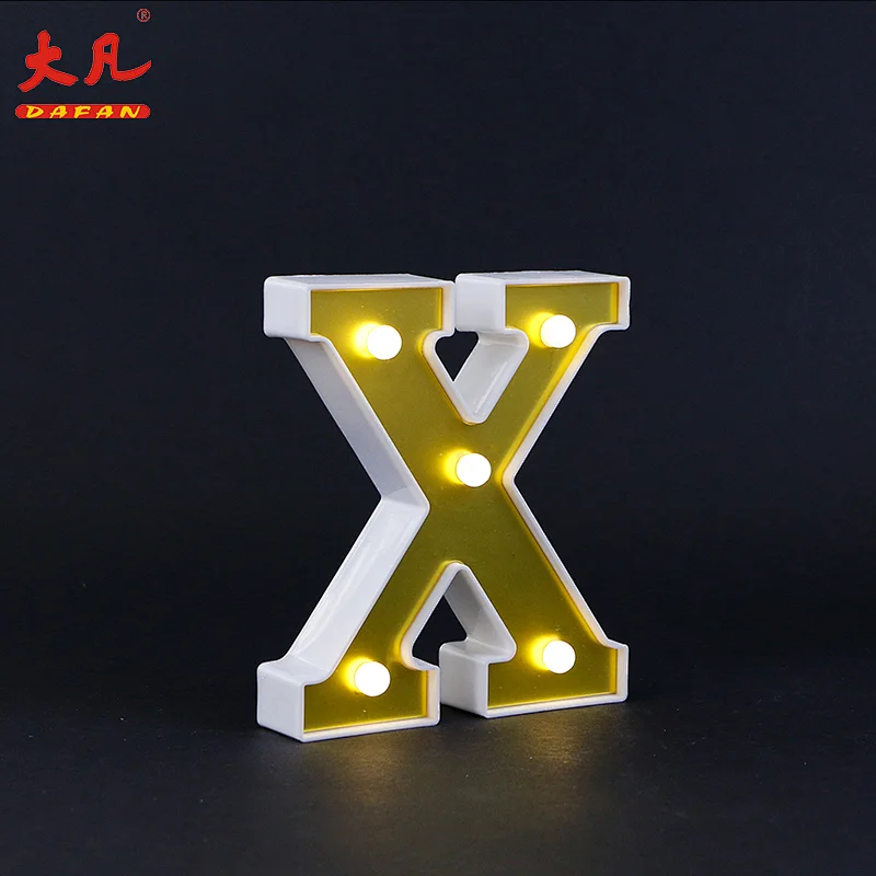 X形状夜灯室婚礼节日装饰桌装饰塑料3d灯箱信件标志
