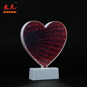 love shape table infinity mirror panel led light battery tunnel night indoor lamp for wedding