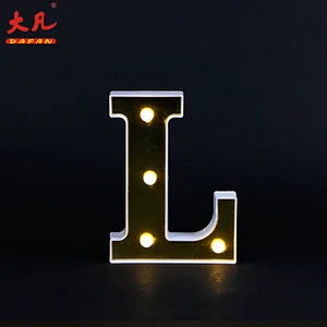 L shape word light festival decoration led plastic letter light battery room light