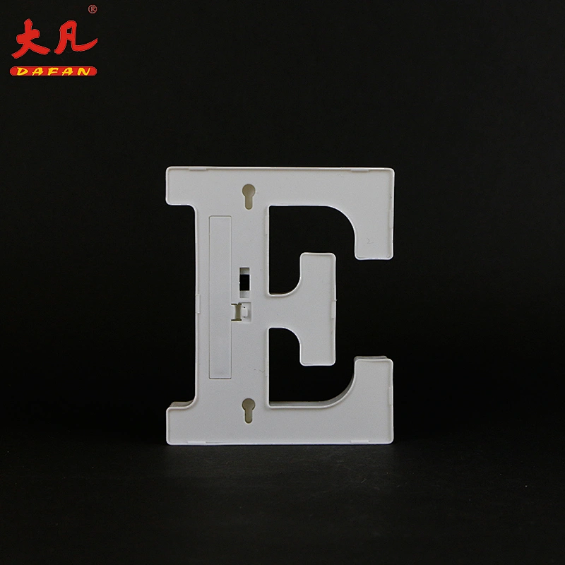 E Shape holiday acrylic led letter board light plastic indoor room light table 3d signs