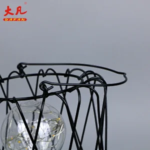 热卖几何图古董铁笼吊灯与吊绳装饰房间桌灯笼灯