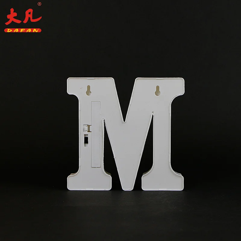 M shape word plastic light wedding lighting led factory price golden cheap table lamp