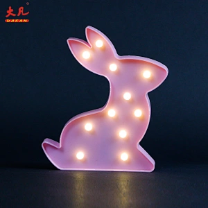 rabbit shape plastic decorative battery room marquee lighting led light indoor letters