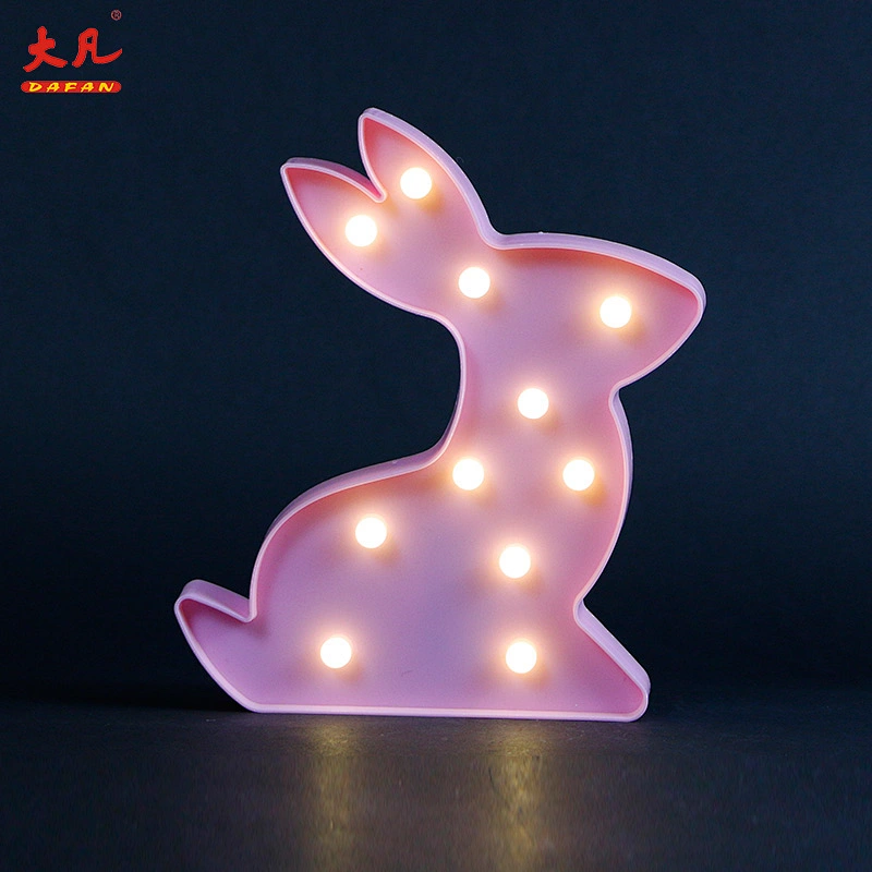 rabbit shape plastic decorative battery room marquee lighting led light indoor letters