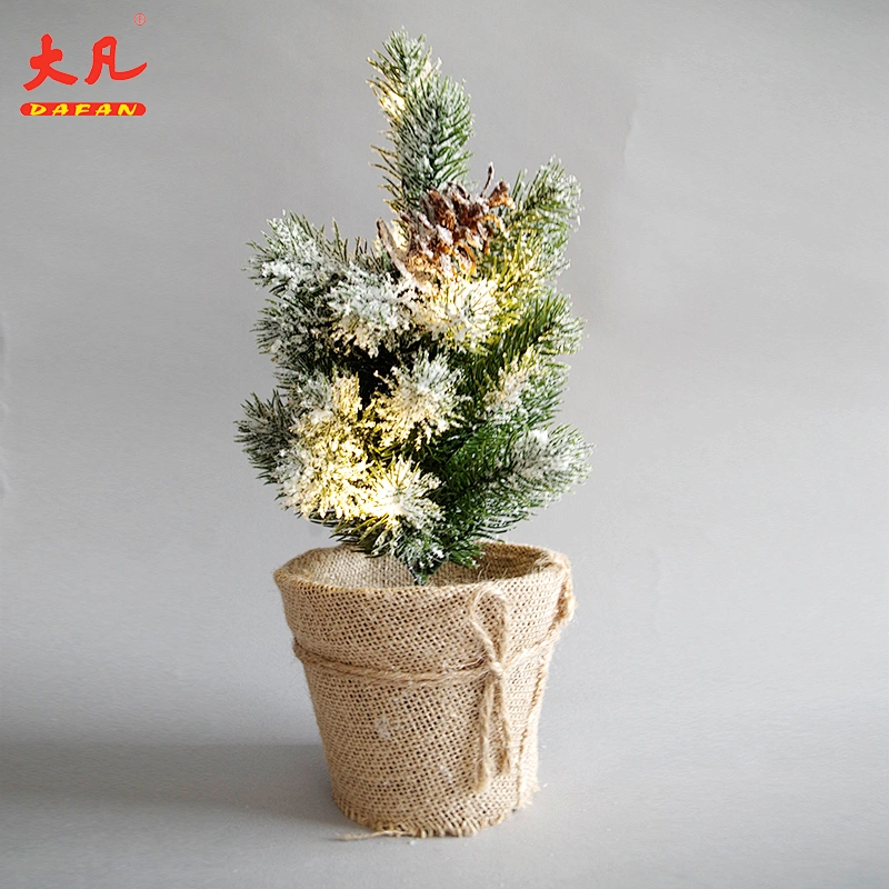 33cm decoration artificial snowy pine tree light LED battery lights Christmas tree light
