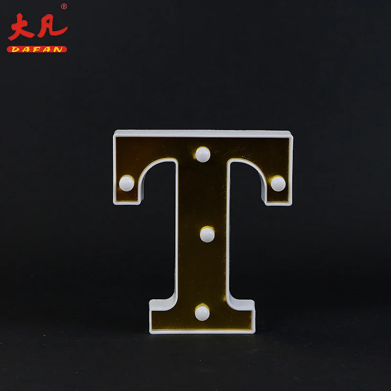 T形高品质led灯字母字幕情书电池供电灯字字母板