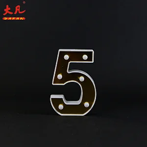 5 light number letter 3d battery LED alphabet letter indoor board marquee night light