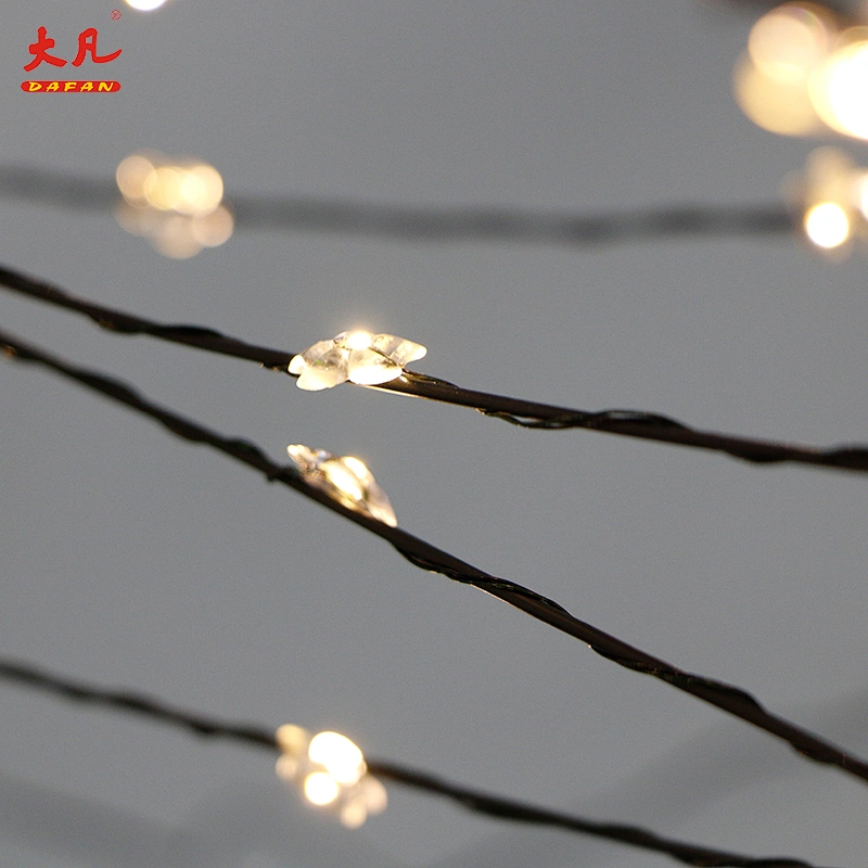 outdoor Christmas led artificial decoration wedding palm flower birch copper wire tree lights
