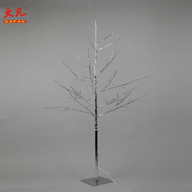 wholesale waterproof 120cm artificial Christmas led Christmas copper wire silver branches flower tree light