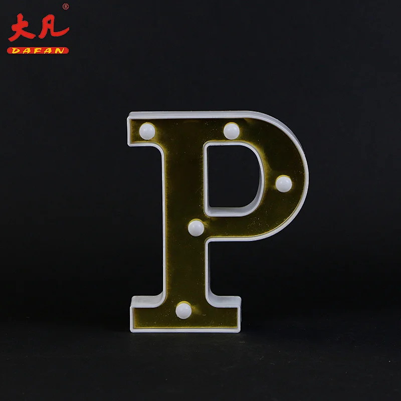 低MOQ 3D字母珠宝标志定制pvc字母标志P形状字灯