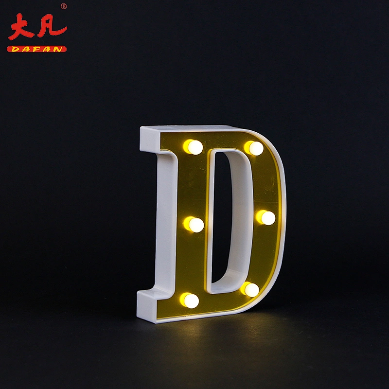 factory price golden table decoration led plastic light festival word light led plastic light