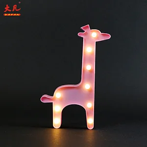 giraffe shape festival decoration led letter table plastic 3d wedding marquee lighting