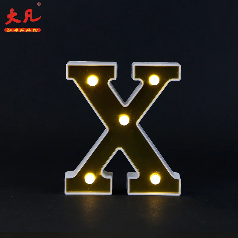 X形状夜灯室婚礼节日装饰桌装饰塑料3d灯箱信件标志